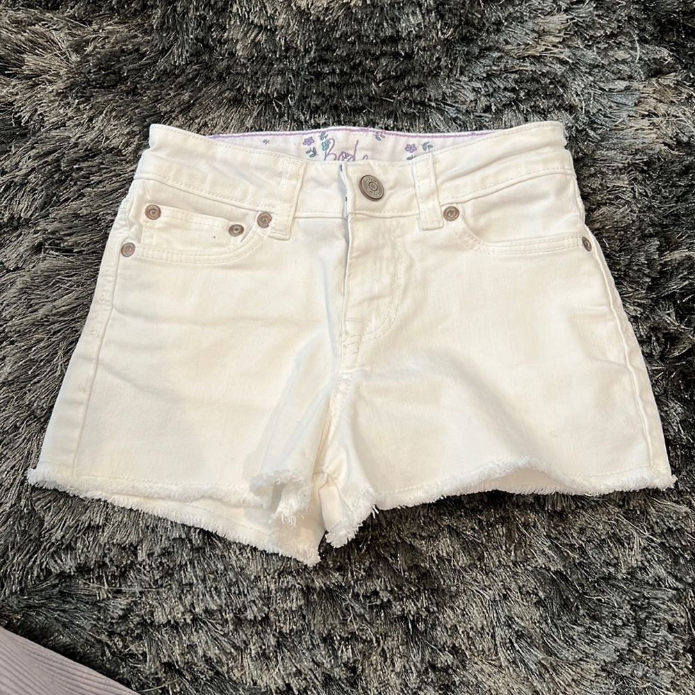 Boden Kids White Denim Shorts